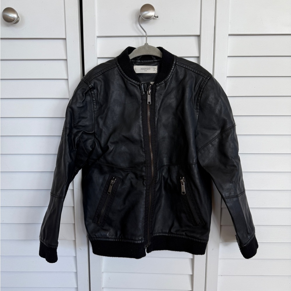 MANGO Boys Faux Leather Jacket Size 5/6